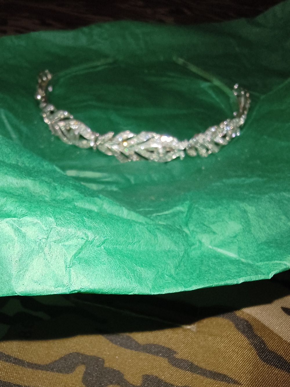 Hobby Lobby Silver Leaf Crystal Headband